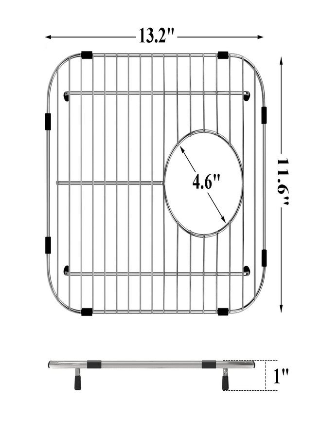Homics Bottom of Sink Protector Rack, Stainless Steel 13.2"x11.6" Sink Grid Dish Drying Rack Grate with Rear Drain Hole 2 Packs - Image 2