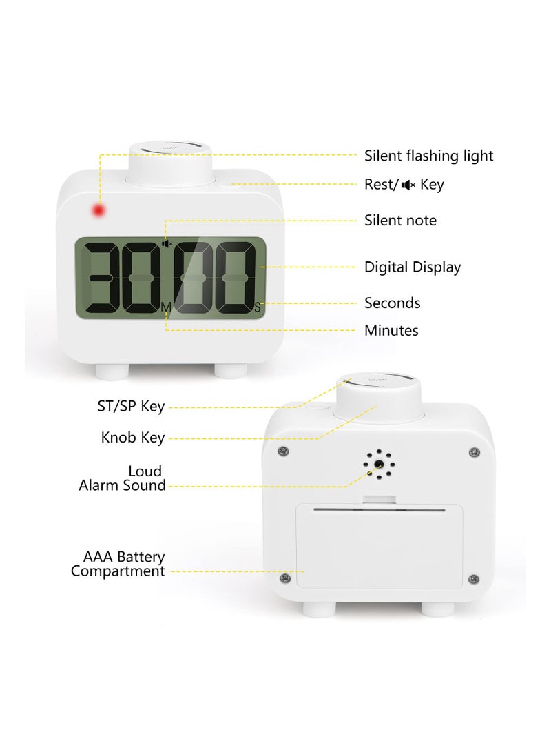 Digital Timer Kitchen Visual Digital Timer Rotating Mute Timer for Kids and Adults Timers for Cooking Study Exercise Bathroom Productivity's Time Management