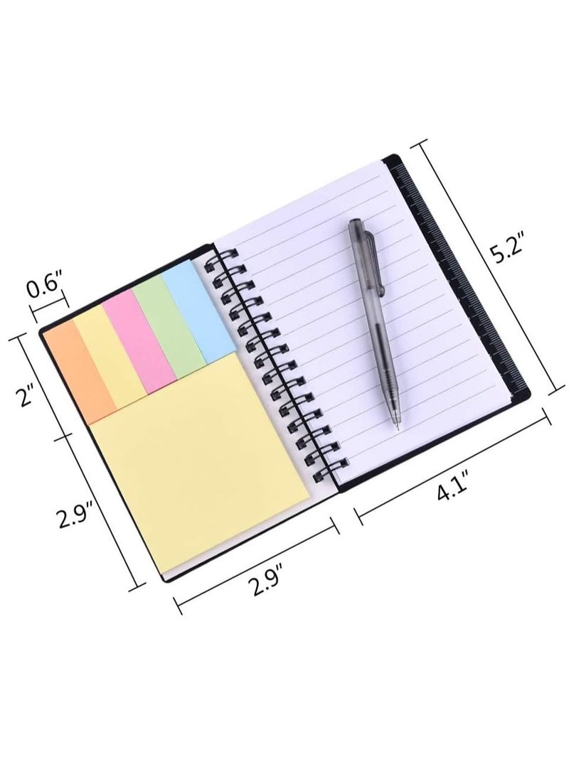 4 Pcs Spiral Notebooks with Pen, Sticky Notes & Page Markers - Perfect for Office & School Planning