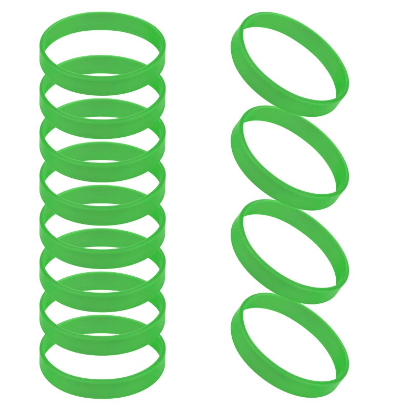 GOGO GOGO Party Favors Silicone Rubber Wristbands for Kids ( Kelly Green)- 12 Pieces - Image 1