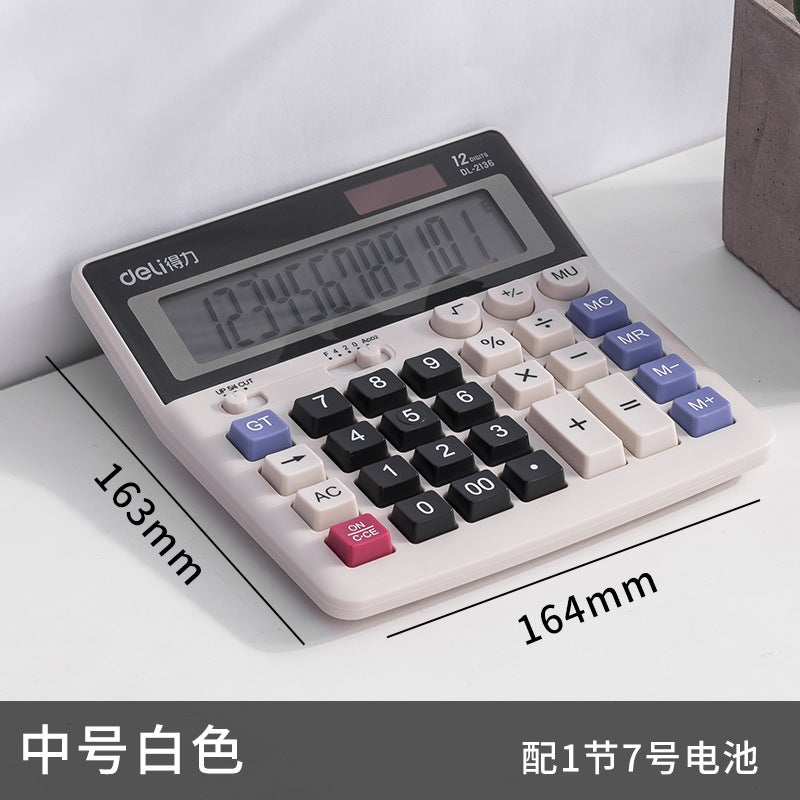 Deli Computer Large Button Desktop Calculator Accounting Finance Special Large Display Solar Cell Size - Image 4