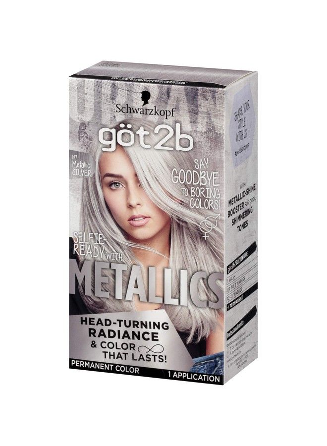 Got2b Metallic Permanent Hair Color M71 Metallic Silver - Image 2