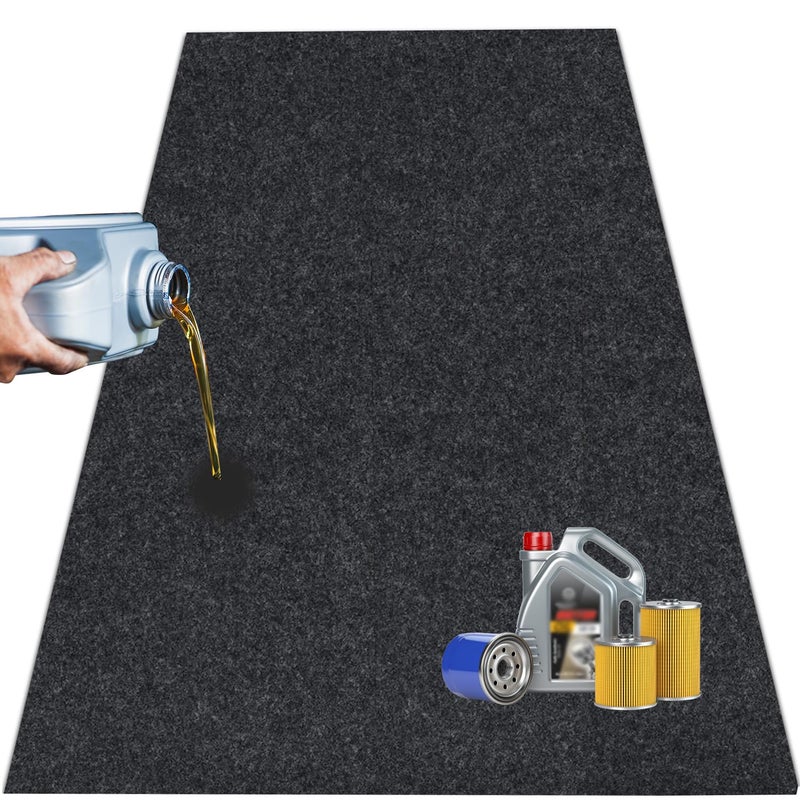Ahpuhtan 36 x 60 Inch Oil Spill Mat for Garage Garage Floor Oil Change Mat for Driveway Under Car Oil Pads Drip Leak Mat with Weather Backing Reusable Washable Non Slip Protects Floor
