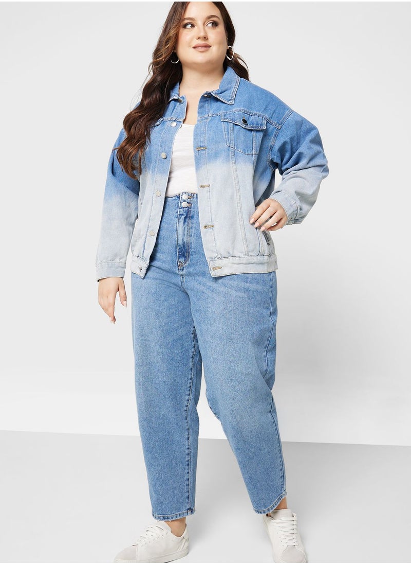 Ginger Plus - Gradient Detail Denim Jacket - Image 1