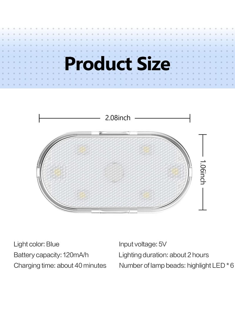 MUNTAQI Car LED Lights, Interior Portable Small Incar LED Touch Lights with 6 Bright LED Lamp Beads, USB Rechargeable Lighting Light Car Emergency Light (Purple Light) - Image 2