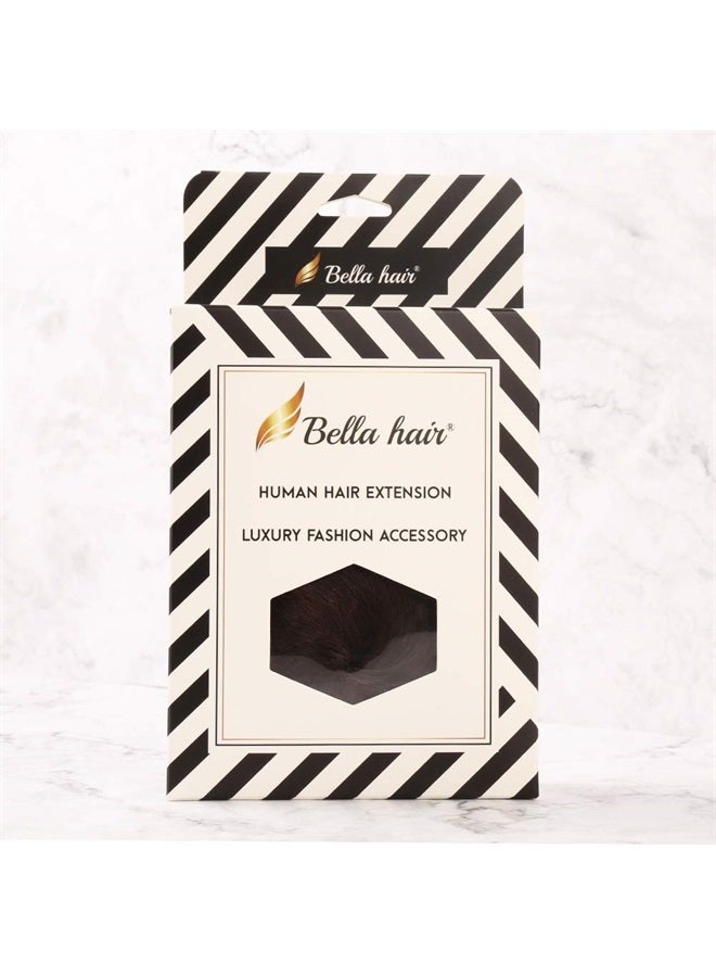 Bella Hair 100% Human Hair Bun Extension Donut Chignon Hairpieces for Both Women and Men Instant Up-Do Fake Scrunchies Piece (#2 Dark Brown/Darkest Brown) - Image 2