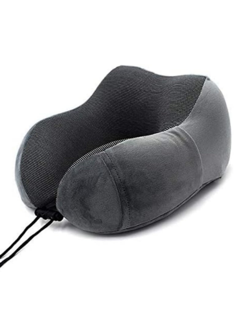 U-Shape Travel Pillow Pure Memory Foam Neck Pillow for Airplane Car Office Nap Cervical Support Flight Sleeping Head Neck Pain Relief with Soft Sleep Mask and Comfortable Earplugs - Image 2