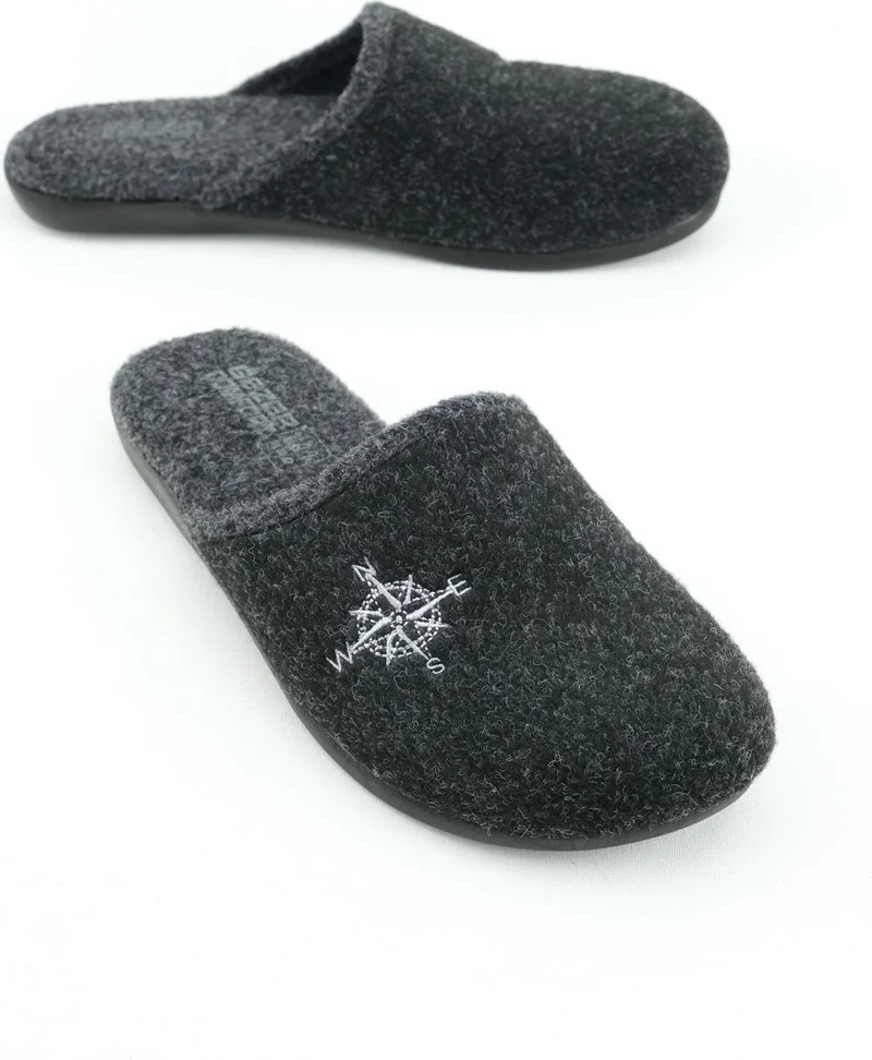 جيزر Winter Men's Felt Removable Sole Home Garden Slippers