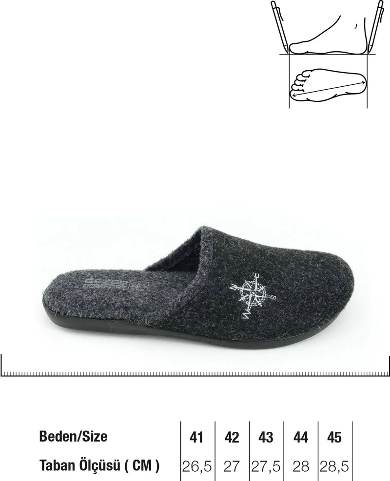 جيزر Winter Men's Felt Removable Sole Home Garden Slippers