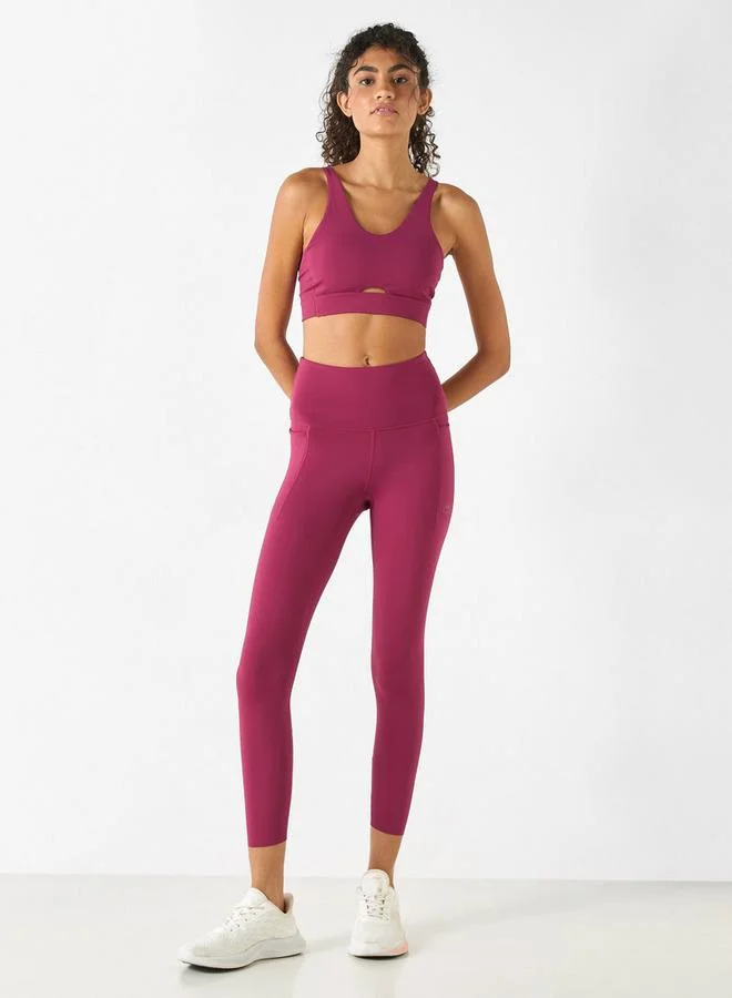 Kappa Kappa Solid Leggings with Elasticated Waistband and Pockets