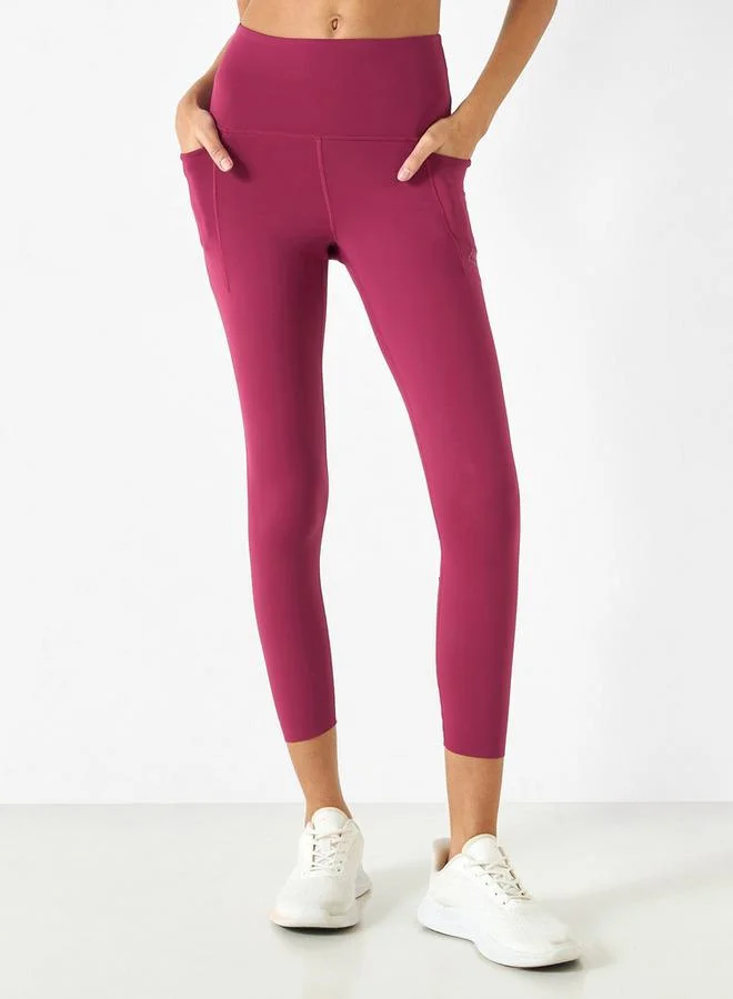 Kappa Kappa Solid Leggings with Elasticated Waistband and Pockets