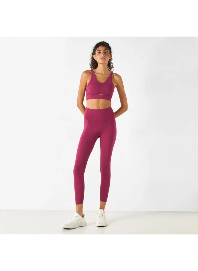 Kappa Kappa Solid Leggings with Elasticated Waistband and Pockets