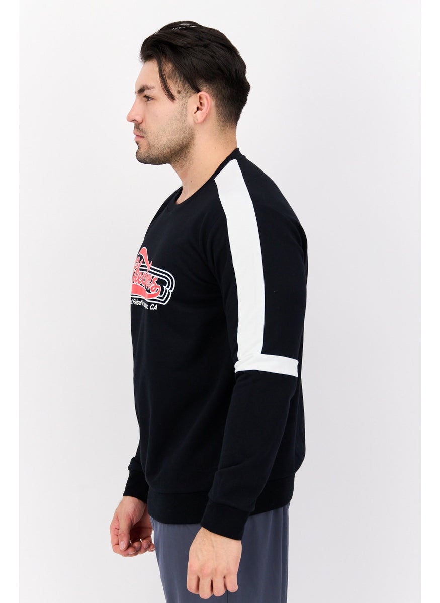 SKECHERS Men Sportwear Fit Graphic Long Sleeves Outdoor Sweatshirt, Black  - Image 2