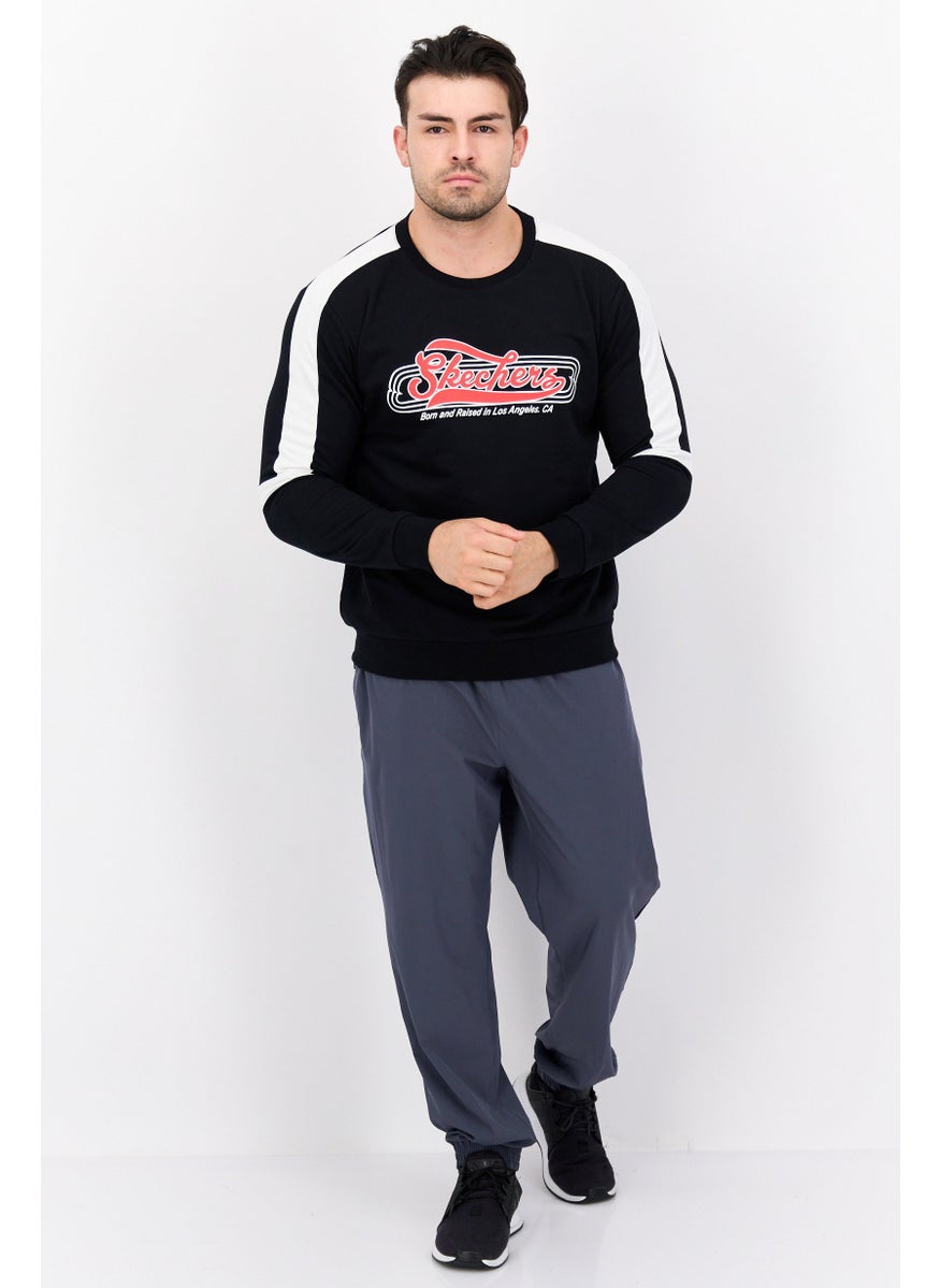 SKECHERS Men Sportwear Fit Graphic Long Sleeves Outdoor Sweatshirt, Black  - Image 4