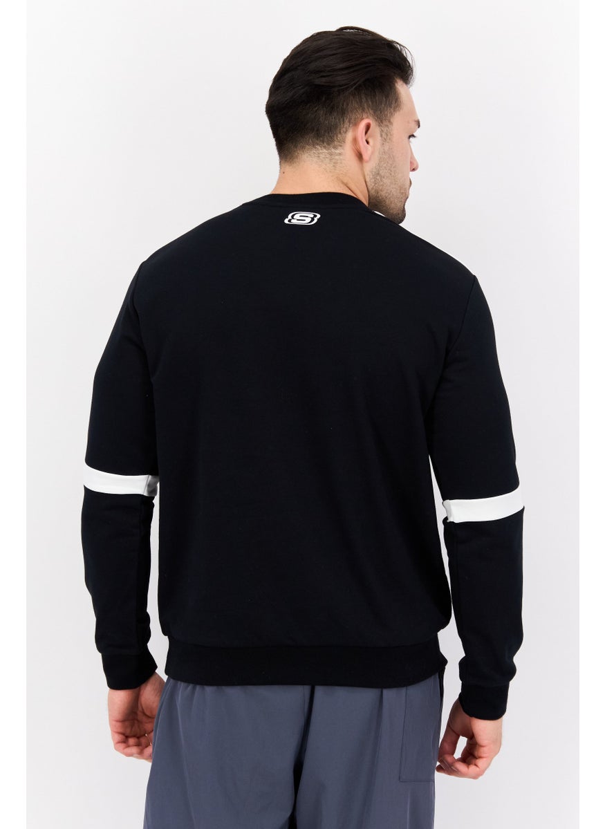 SKECHERS Men Sportwear Fit Graphic Long Sleeves Outdoor Sweatshirt, Black  - Image 3