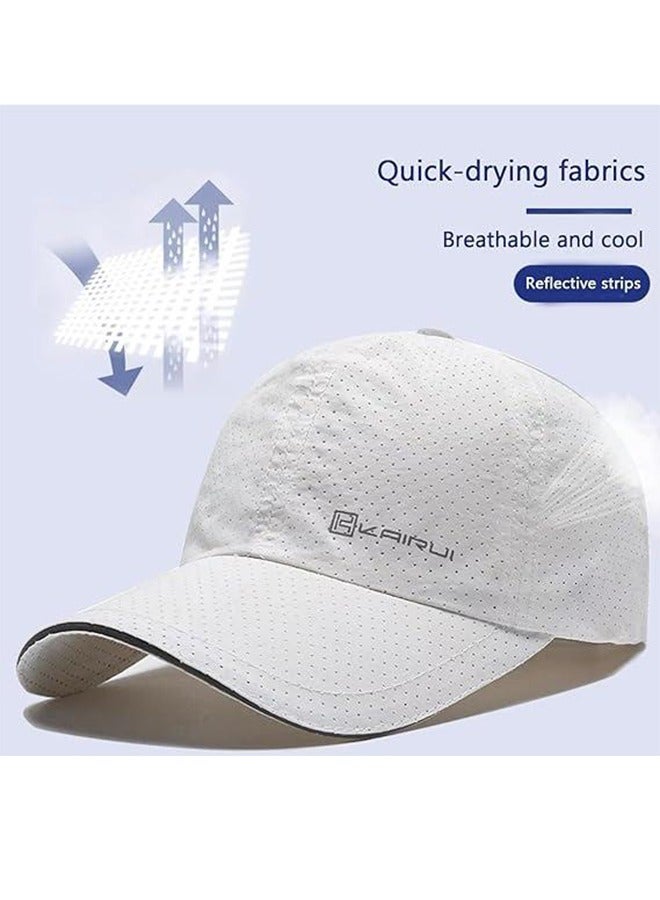 Quick Dry Baseball Cap Sun Hat Mesh Lightweight Anti-Uv Reflective Outdoor Hat White Unisex  - Image 3