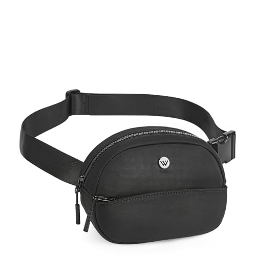 WESTBRONCO Fanny Packs for Women Men, Small Belt Bag Nylon, Lightweight Fashion Waist Packs, Mini Crossbody Bags with Adjustable Strap for Workout Running Traveling(Black) - Image 1
