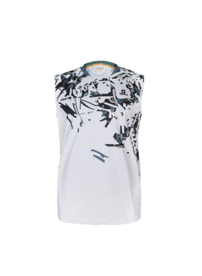Apacs SL 22228 Sleeveless Badminton T-Shirt, White – Lightweight Quick-Dry Sleeveless Sports Shirt, Breathable Athletic Wear for Badminton, Training & Indoor Sports - Image 1