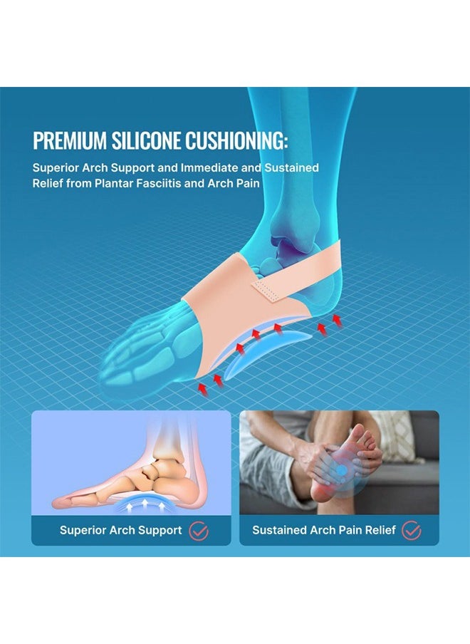 إيلهو دعم قوس تقويم العظام، دعامة للقدم مع نعل داخلي من الجل، وسادات لدعم قوس القدم لتخفيف التهاب اللفافة (لون)  - Image 3