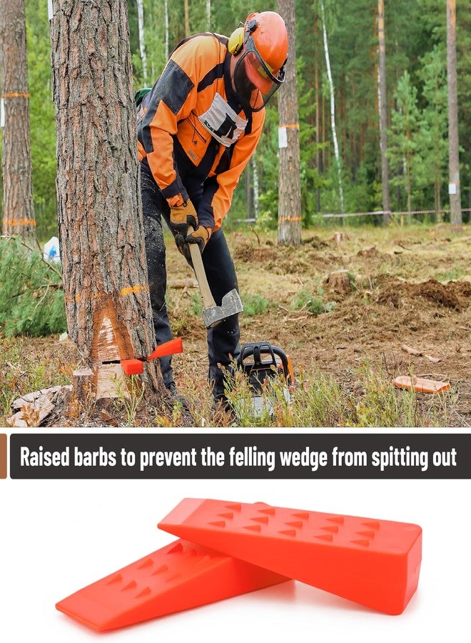 UNCO- Tree Felling Wedges with Spikes, 8 Inch, 6 pcs, Orange, Plastic Wedges for Tree Cutting, Logging Tools and Equipment - Image 4