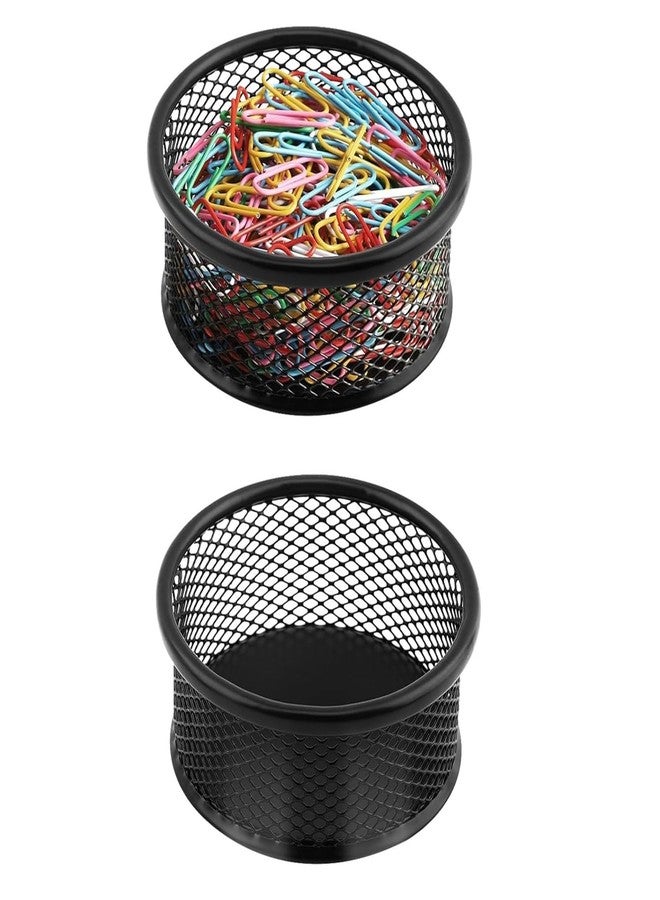 Ragyzity Paper Clip Holder, Paper Clip Holder for Desk, 2PCS Metal Mesh PaperClip Holders Paper Clip Dispenser Organizer Wire Mesh Bowls, Binder Clip Holder Container for Home Office School - Image 1