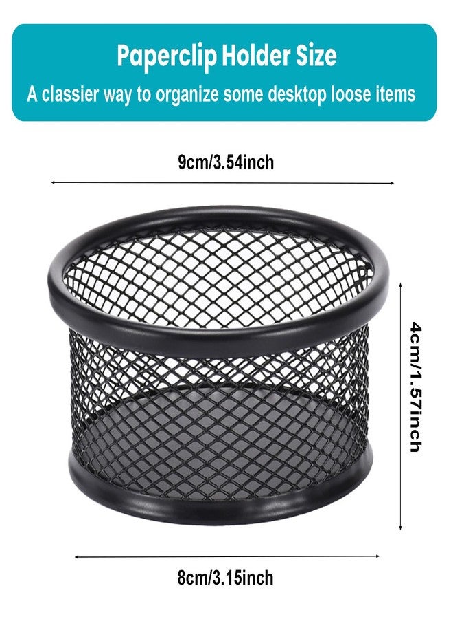 Ragyzity Paper Clip Holder, Paper Clip Holder for Desk, 2PCS Metal Mesh PaperClip Holders Paper Clip Dispenser Organizer Wire Mesh Bowls, Binder Clip Holder Container for Home Office School - Image 2