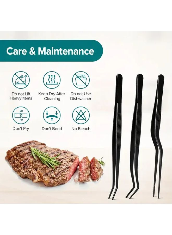 6 Inches Stainless Steel Kitchen Tweezers Set 6PCS Multipurpose Cooking Tongs For Baking - Image 5