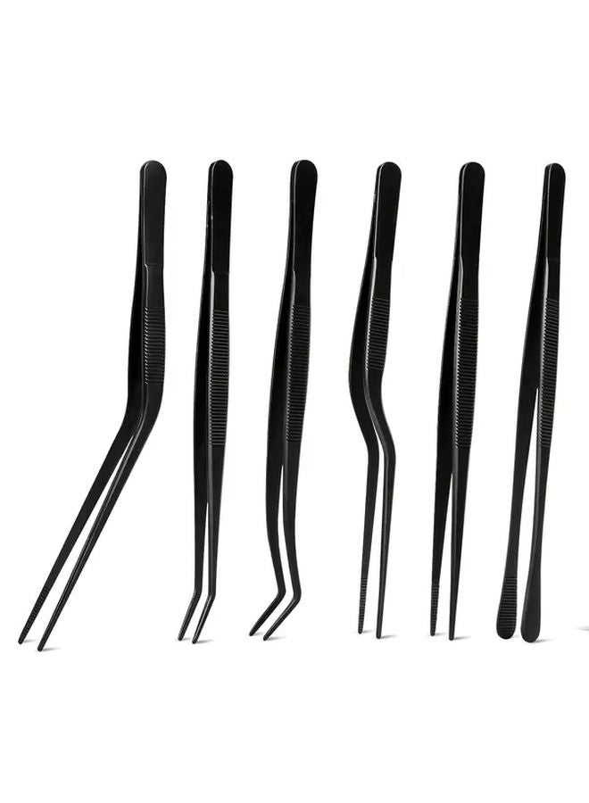 6 Inches Stainless Steel Kitchen Tweezers Set 6PCS Multipurpose Cooking Tongs For Baking - Image 1