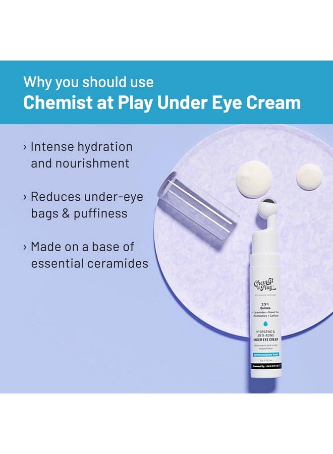 كيميست_أت_بلاي كريم تحت العين مع 2% من مستخلص الكينوا والهالات السوداء | تقليل الهالات السوداء والانتفاخات والتجاعيد وتجاعيد قدم الغراب | سيراميد نباتي | نباتي 100% | جل تبريد ورول للرجال والنساء | 15 جرام - Image 5