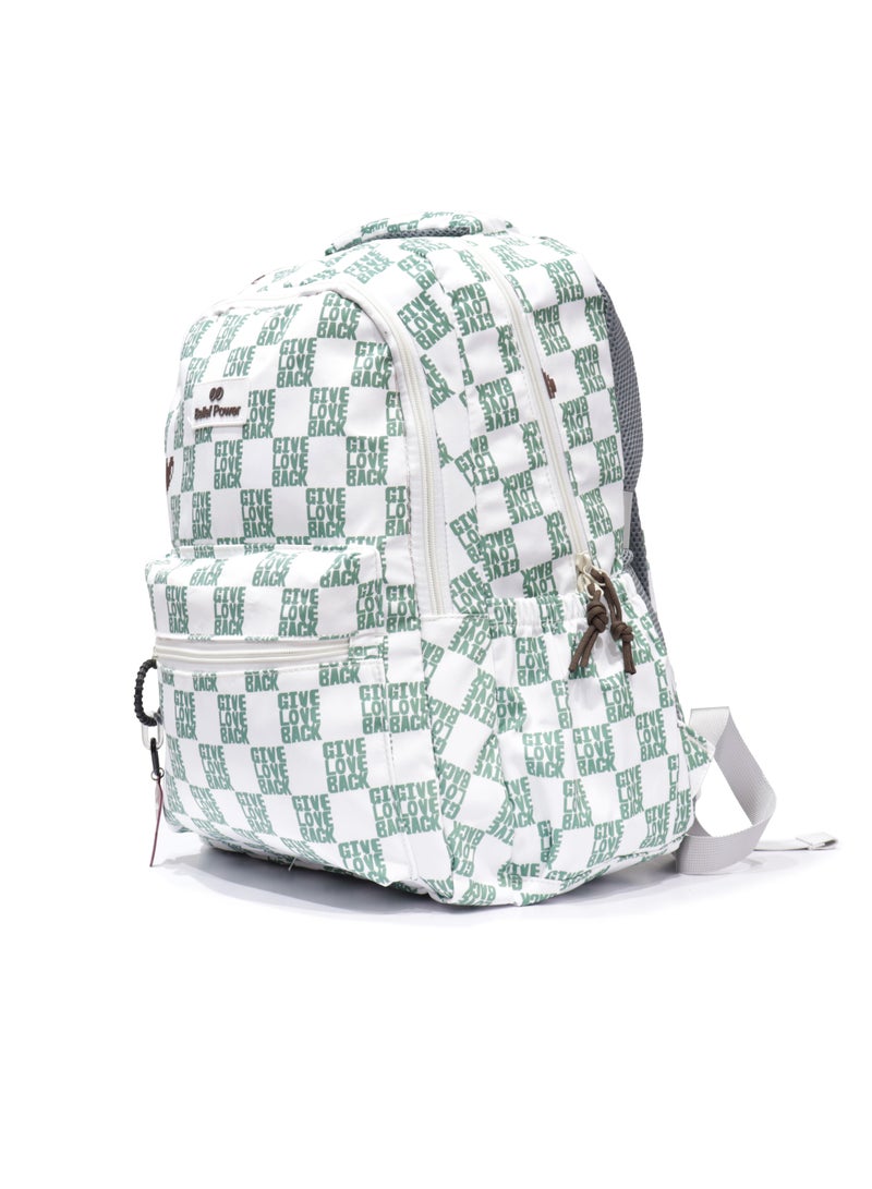 Belief Casual Unisex school backpack made of high quality nylon Green - Image 2