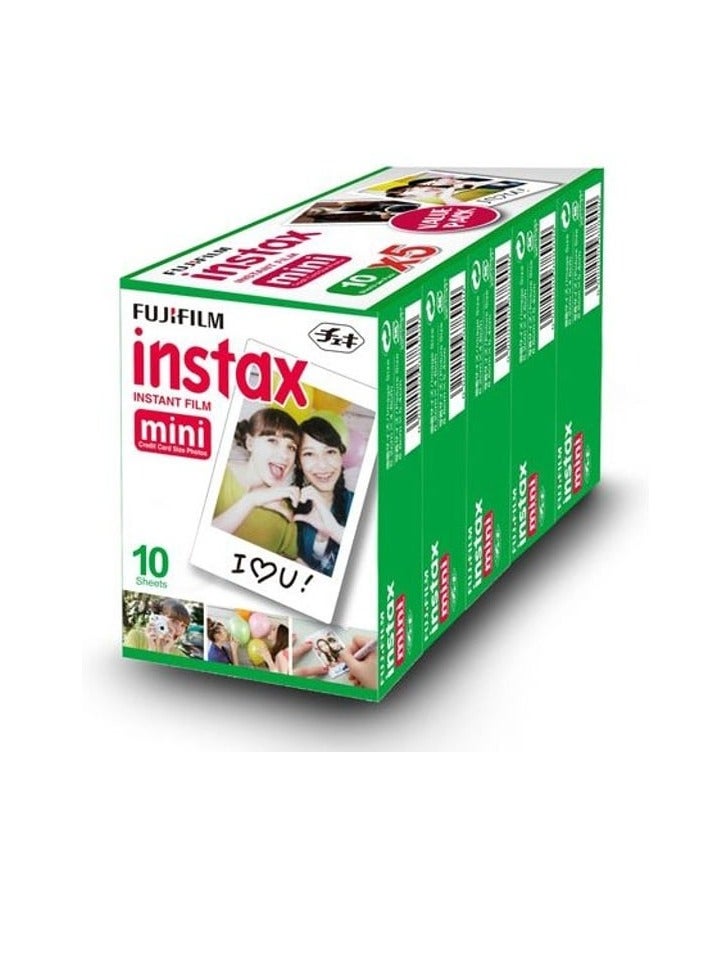 FUJIFILM Fujifilm Instax Mini Instant Film, 10 Sheets×5 Pack  - Image 1