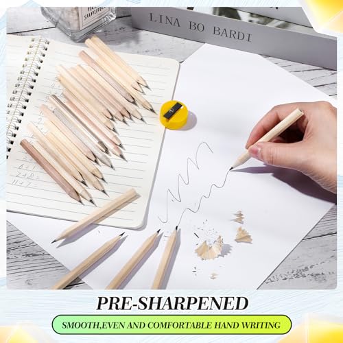Yexiya Golf Pencils Bulk Half 2 HB 3.5 Pre Sharpened Hexagonal Yellow Wood Mini Pencils for Party Favors Kids School Classroom Office Supplies(80 Pcs) - Image 5