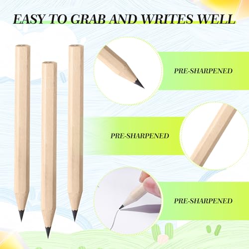 Yexiya Golf Pencils Bulk Half 2 HB 3.5 Pre Sharpened Hexagonal Yellow Wood Mini Pencils for Party Favors Kids School Classroom Office Supplies(80 Pcs) - Image 4