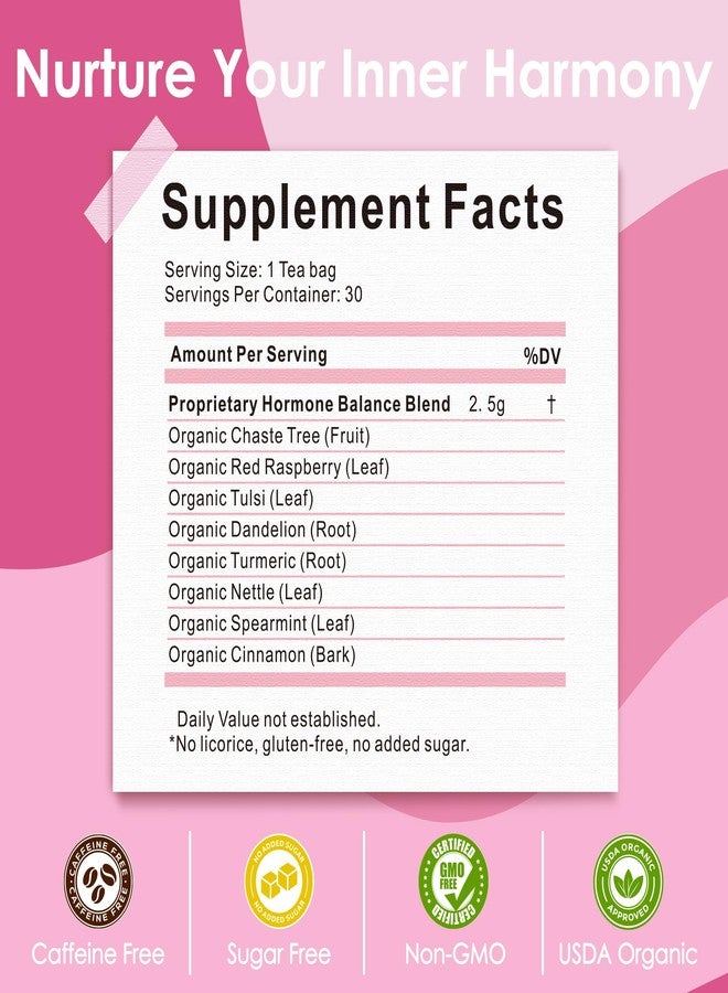 UBEEKOO Hormone Balance Herbal Tea for Women, Caffeine-Free, 30 Tea Bags - Image 3