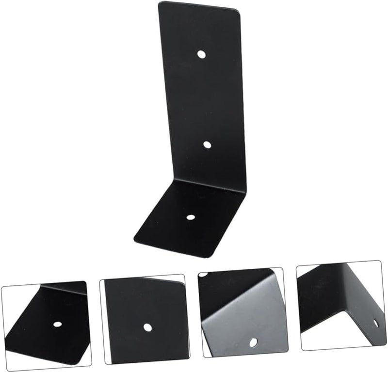 Tehaux Heavy Duty Iron L Shape Shelf Brackets Wall Mounted For Bookshelf Black 4 Pcs - Image 5
