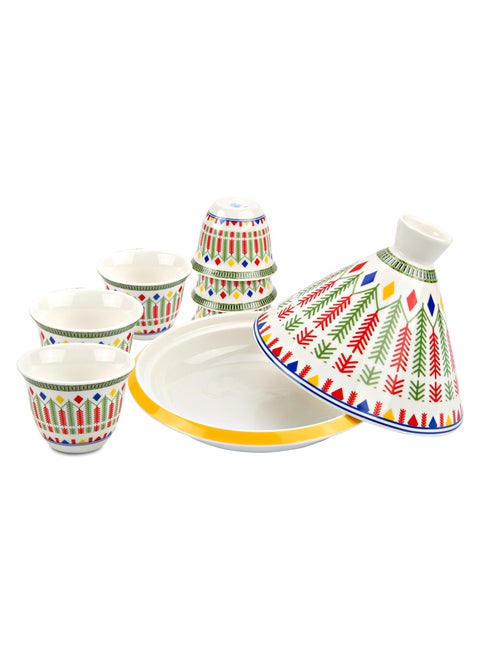 Ceramic Serving plates set, White, Set 8 pcs