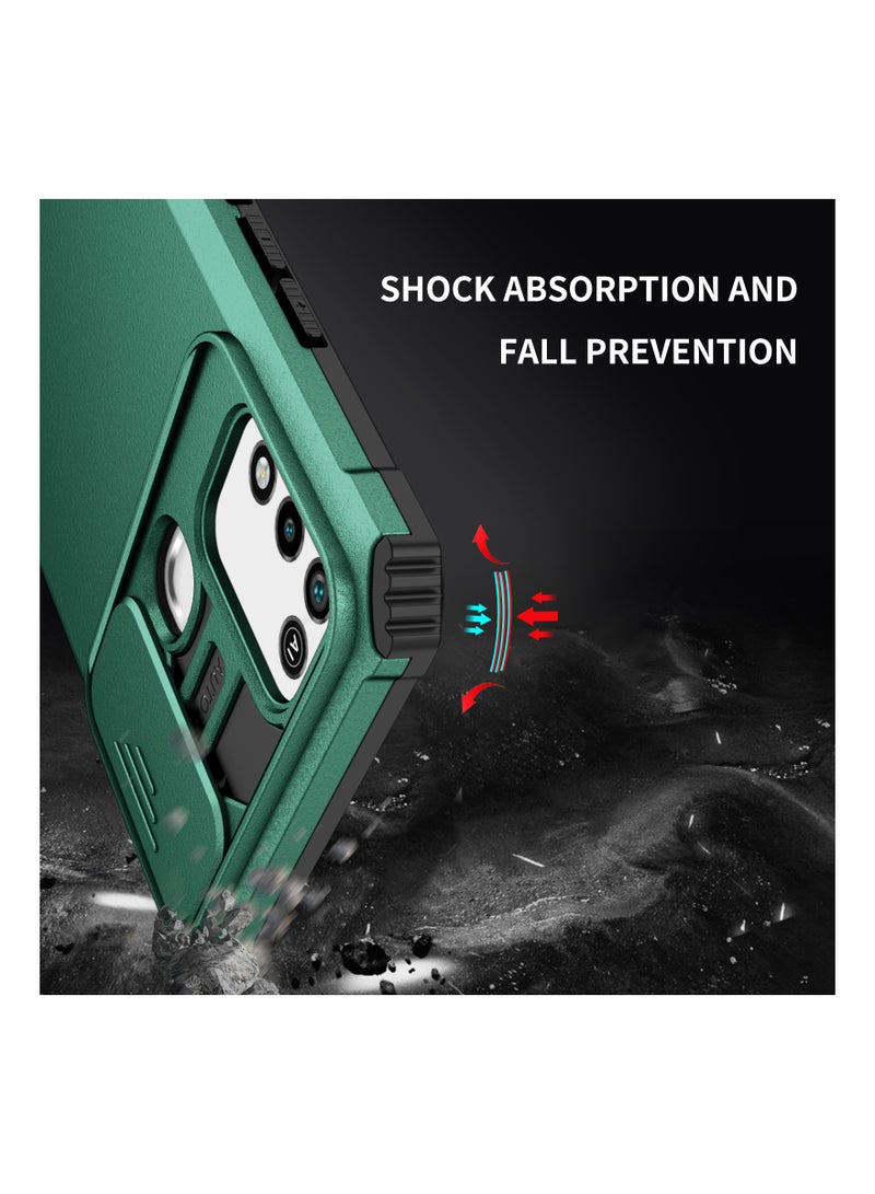 Infinix Hot 9 Play / Hot 10 Play / Hot 11 Play Green Mobile Phone Case Cover, Innovative Telescopic Bracket, Sliding Protection Camera Window, Bumper Shockproof Phone Back Cover - Image 4