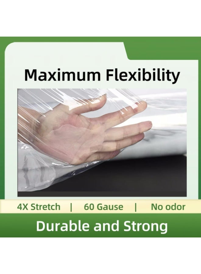 فيلم تغليف مطاطي شديد التحمل، عرض 11.8 بوصة، طول 1000 قدم، لفة تغليف قابلة للانكماش، لوازم تغليف ذاتية اللصق لنقل الأثاث وتعبئته وتغليفه على منصات نقالة. - Image 2