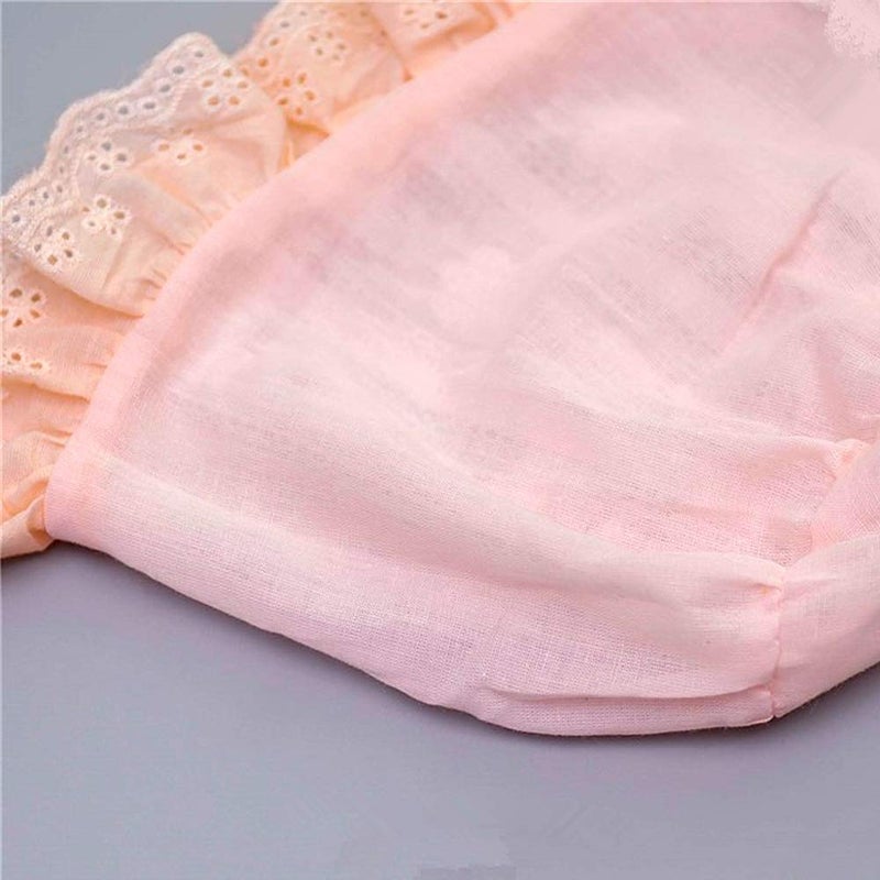 XYX Baby Girl Toddlers Breathable Lacy Bonnet Eyelet Cotton Adjustable Sun Protection Hat - Image 5