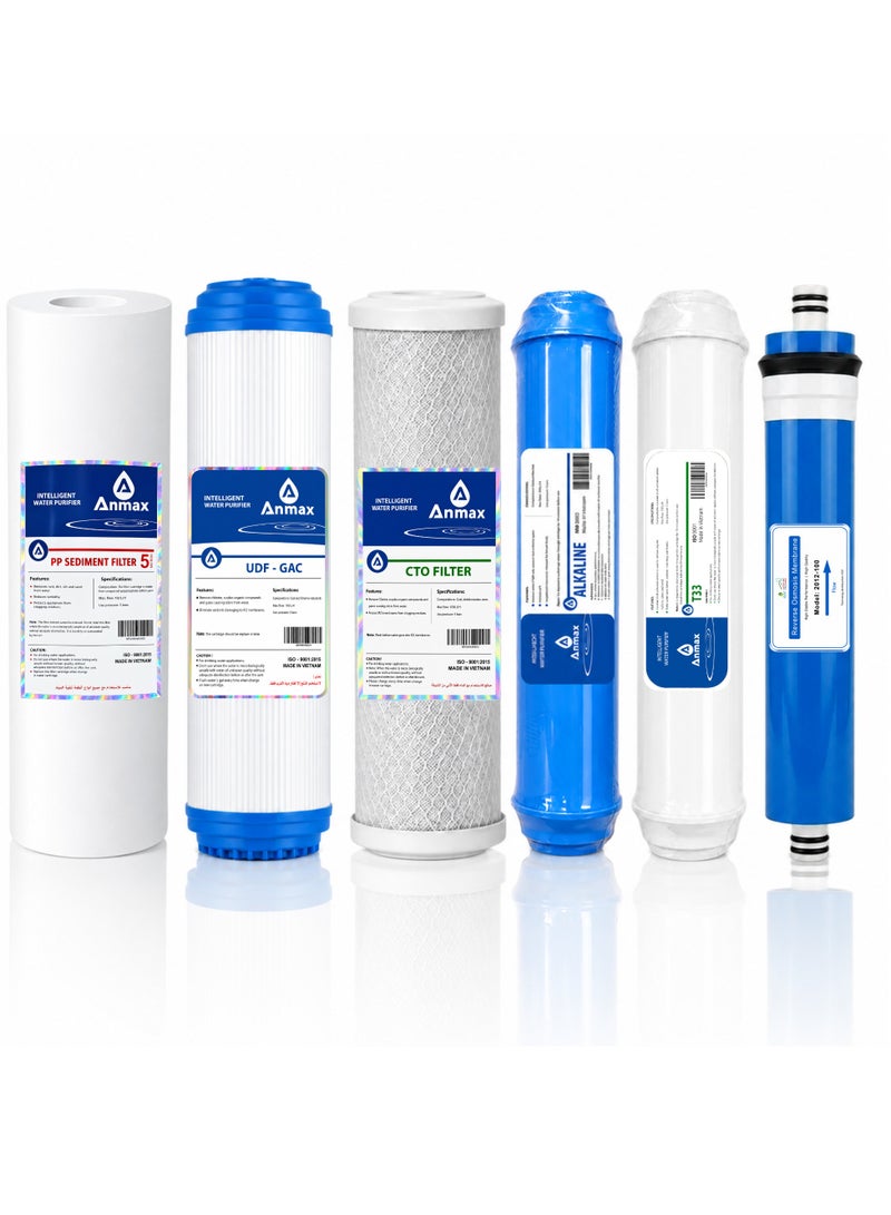 6-Stage Reverse Osmosis Replacement Water Filter Kit - Image 1