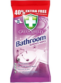 GreenShield Organic GreenShield 4in1 Bathroom Surface 70 Large wipes, Kills Bacteria, Ideal for baths, basins & showers, makes the surface shiny, leaves bathrooms fresh and shiny.  - Image 1