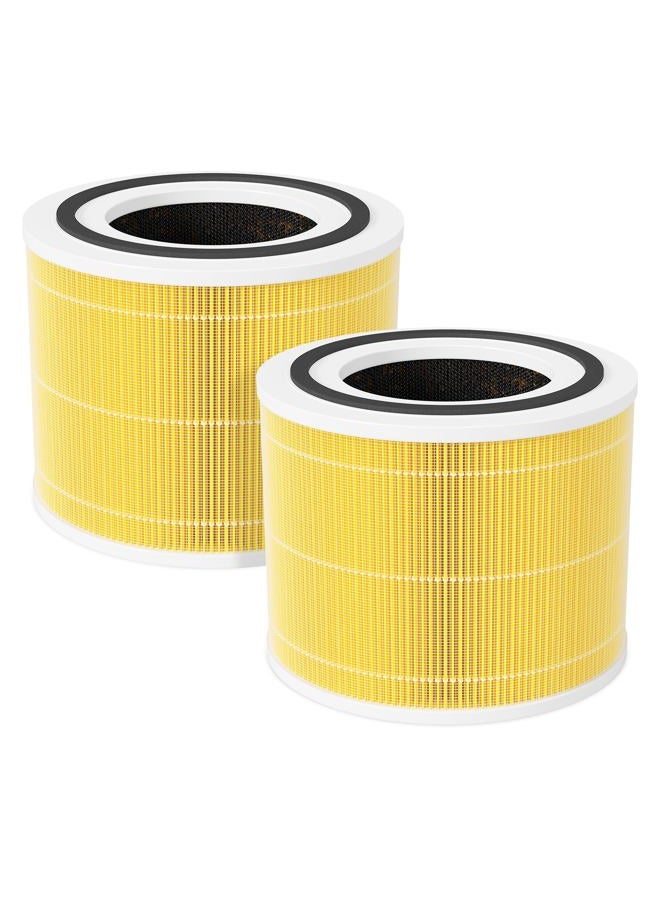 Future Way 2-Pack Core 300 Pet Allergy Replacement Filter Compatible with LEVOIT Core 300 and Core 300S Air Purifier, H13 True HEPA, High-Efficiency Activated Carbon, Replace Core 300-RF-PA, Yellow - Image 1