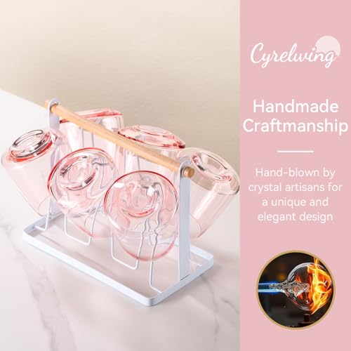 Cyrelwing Pink Stemless Wine Glasses Set 6-Colorful Wine Glasses Stemless for Wine water,whiskies, juices, cocktails,Unique Gifts for Mother day Birthday Wedding Party - Image 5