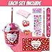 WOONOO 169PCS Valentines Day Gifts For Kids Classroom 24 Pack Stationery Set Valentines Party Favors Pencils Sharpeners Erasers Kids Valentines Day Gifts For School Goodie Bags Classroom Exchange - Image 4