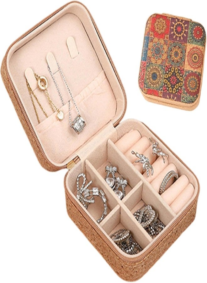 TUPERMAR Travel Jewelry Box Small Jewelry Box Jewelry Organizer Storage Case Portable PU Leather Mini Jewelry Travel Case for Girls Womens Earring, Necklace, Rings,Bracelets - Image 1
