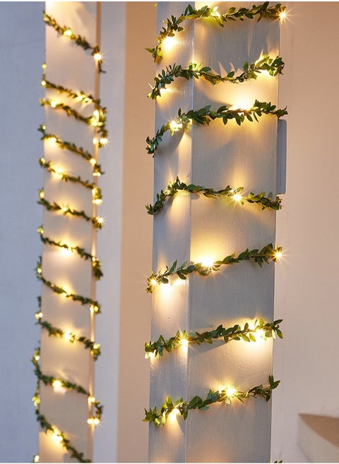 Solar Maple Leaf Rattan LED Light String 10 Meters