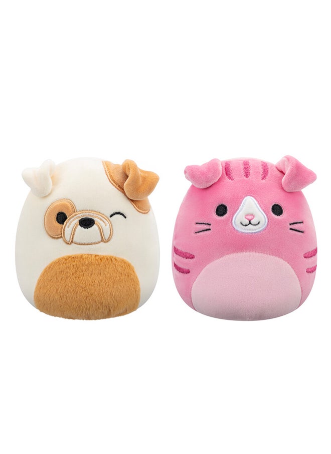 Squishmallows Little Plush 5 inch Geraldine Pink Scottish Fold Cat/Brock White and Tan Bulldog Flipamallows Flipamallows Officially Licensed Kellytoy Plush Toy Colorful Soft Gift for Kids Girls & Boys Washable Squishy Stuff Toy Multicolor All Age  - Image 5
