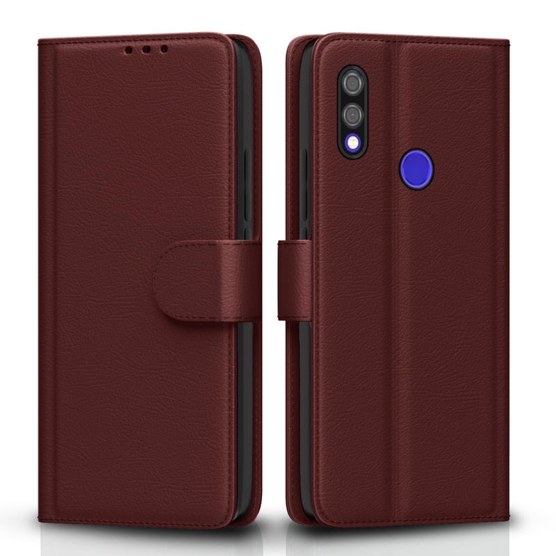 Pikkme Flip Cover Leather Finish | Inside TPU with Card Pockets | Wallet Stand and Shock Proof | Complete Protection Flip Case for Redmi Note 7 / Note 7 Pro/Note 7s(Brown) - Image 1