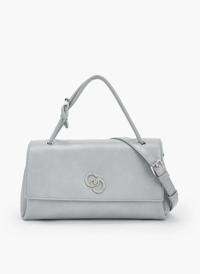 Solid Satchel Bag With Detachable Strap