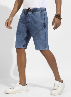 Instafab Plus Contrast Stitch Denim Shorts  - Image 3